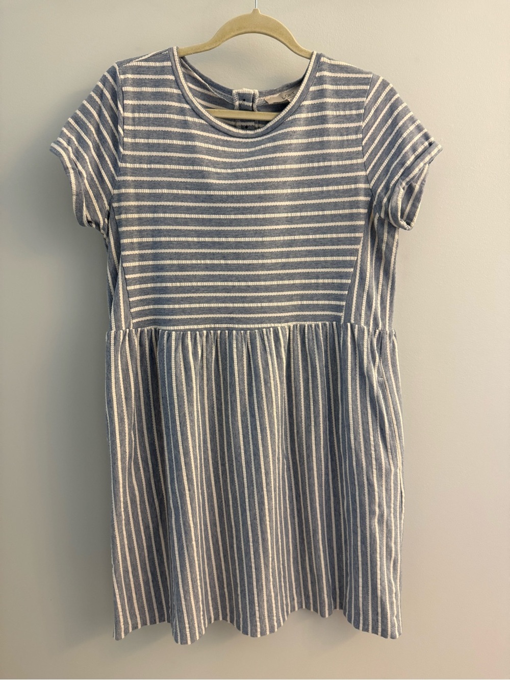 Women’s Loft Blue and White Striped Cotton Dress